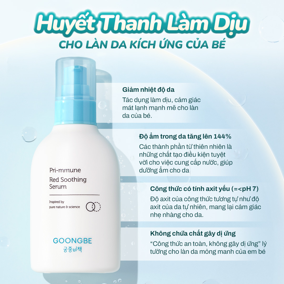 Mô tả Serum Phục Hồi Làm Dịu Da Kích Ứng GOONGBE Primmune Red Soothing Serum 150ml - 1