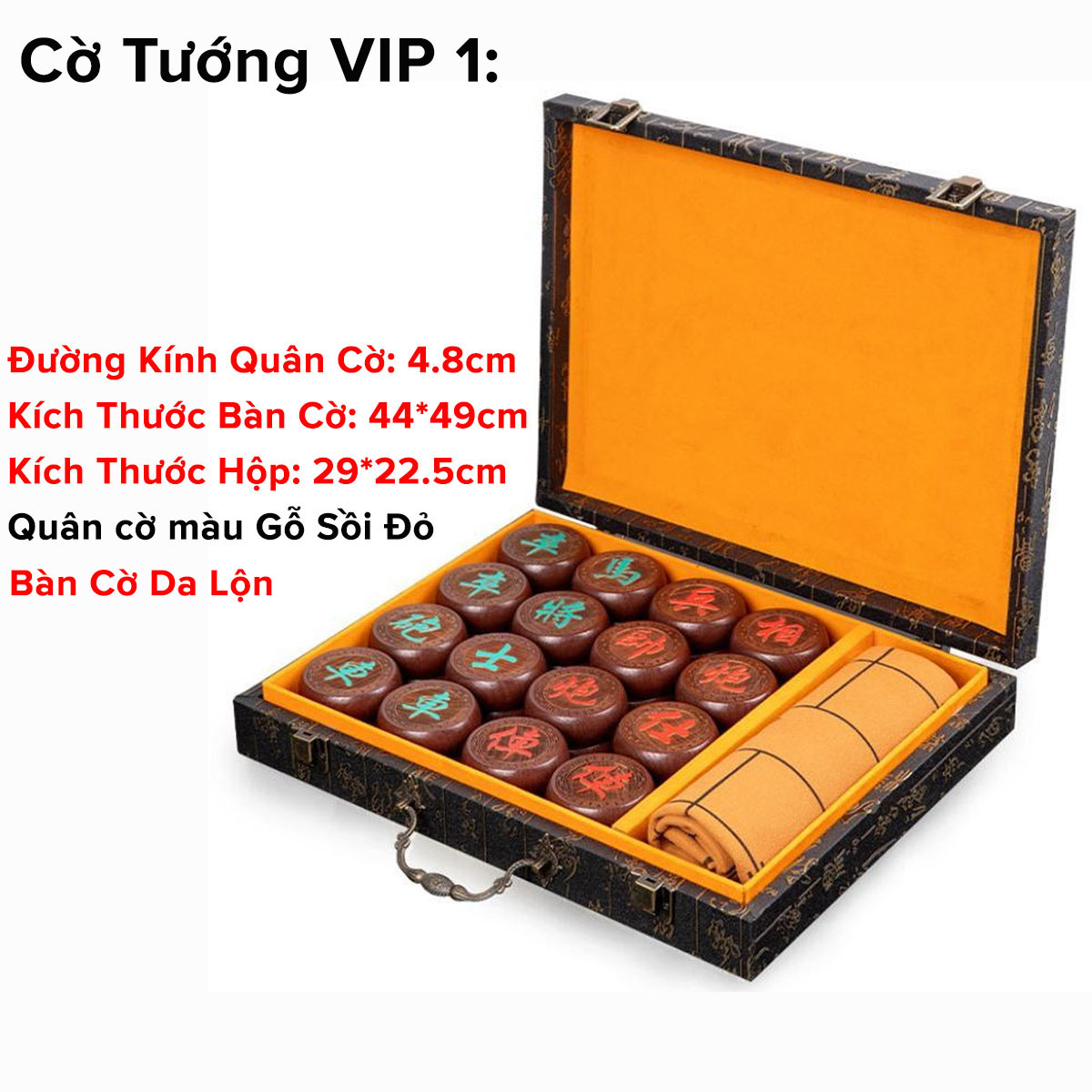 Mô tả Cờ Tướng Nam Châm Chọn Size + Cờ Tướng Gỗ Sồi VIP Quân Cờ To 4.8cm Có Hộp Đựng Quà Tặng Chính Hãng Amalife - 2