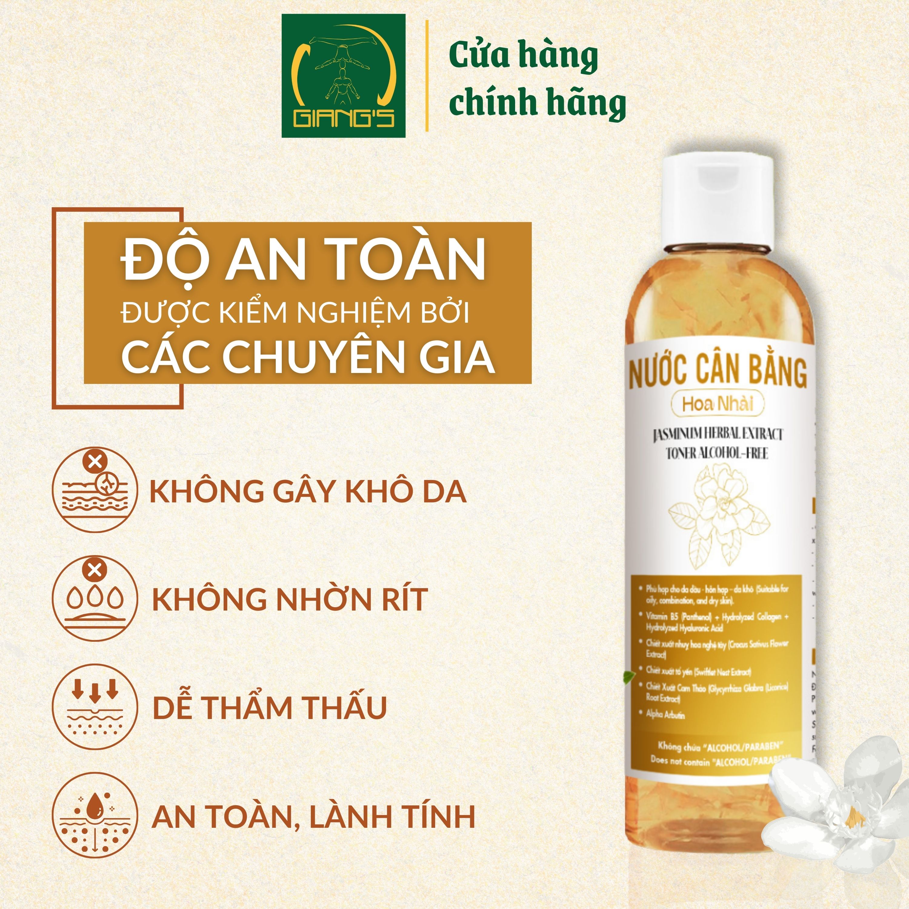 Mô tả Nước cân bằng (toner) giàu khoáng dành cho da hỗ hợp JASMINUM HERBAL EXTRACT TONER ALCOHOL-FREE 200ml - Giang's - 2