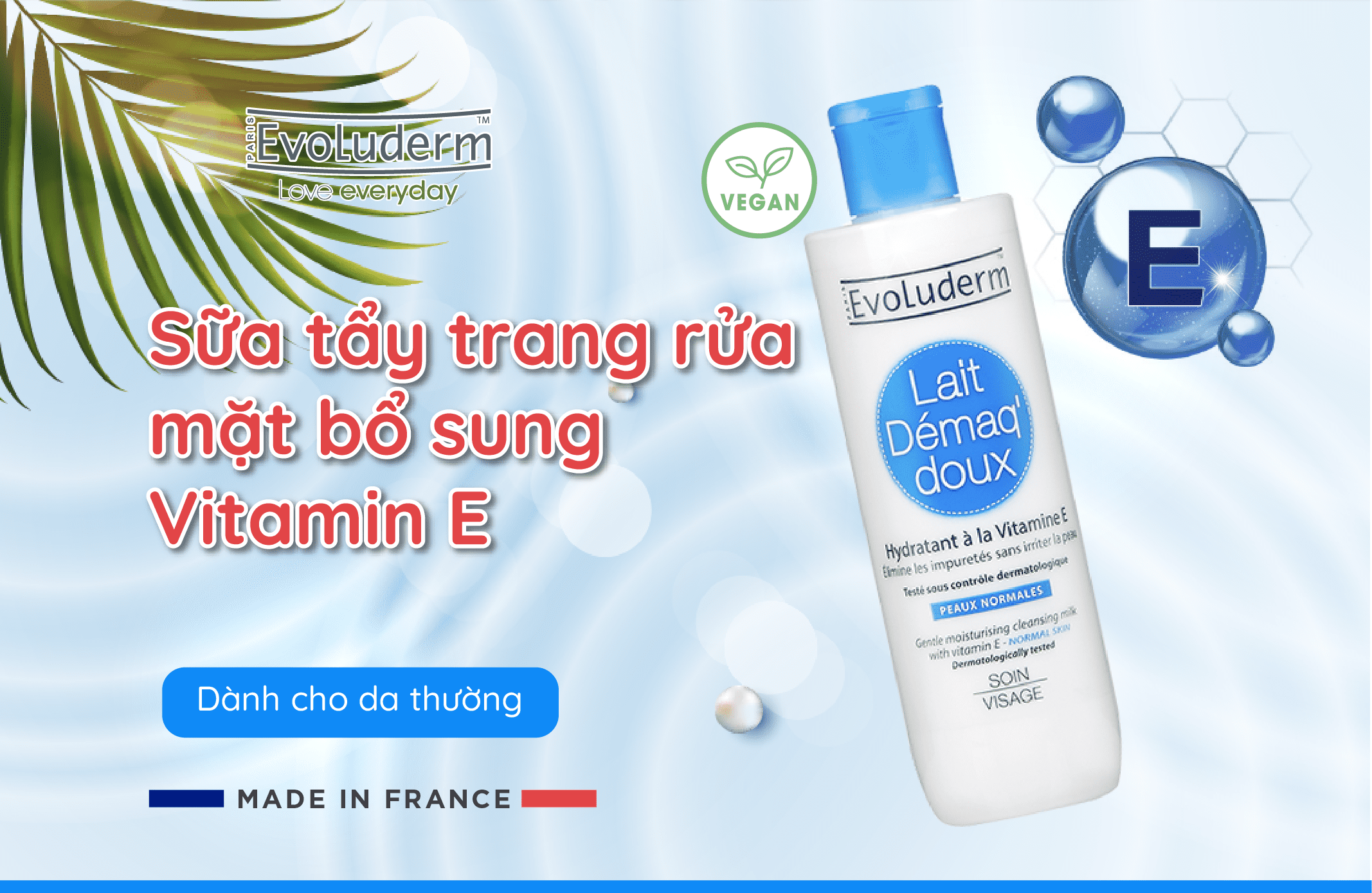 Mô tả Sữa tẩy trang rửa mặt Evoluderm bổ sung Vitamin E giúp dưỡng ẩm và làm tươi trẻ làn da 500ml - 1