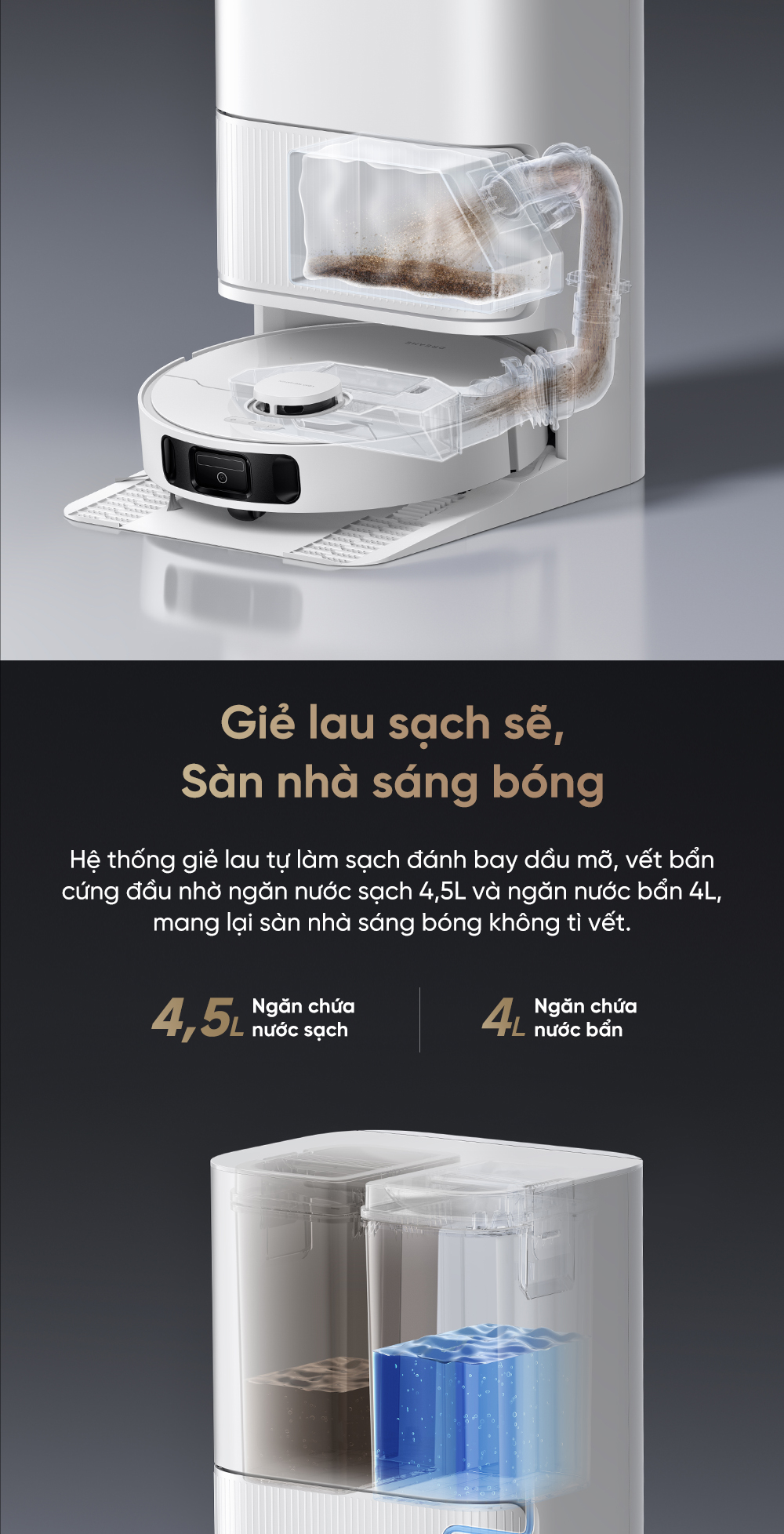 Mô tả Robot hút bụi lau sàn Dreame D20 Ultra - Bản Quốc Tế - Bảo Hành 24 Tháng - 4
