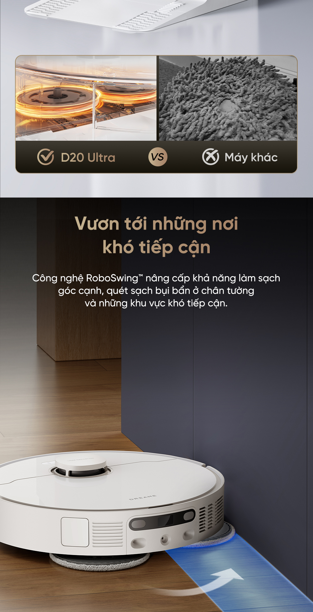Mô tả Robot hút bụi lau sàn Dreame D20 Ultra - Bản Quốc Tế - Bảo Hành 24 Tháng - 6