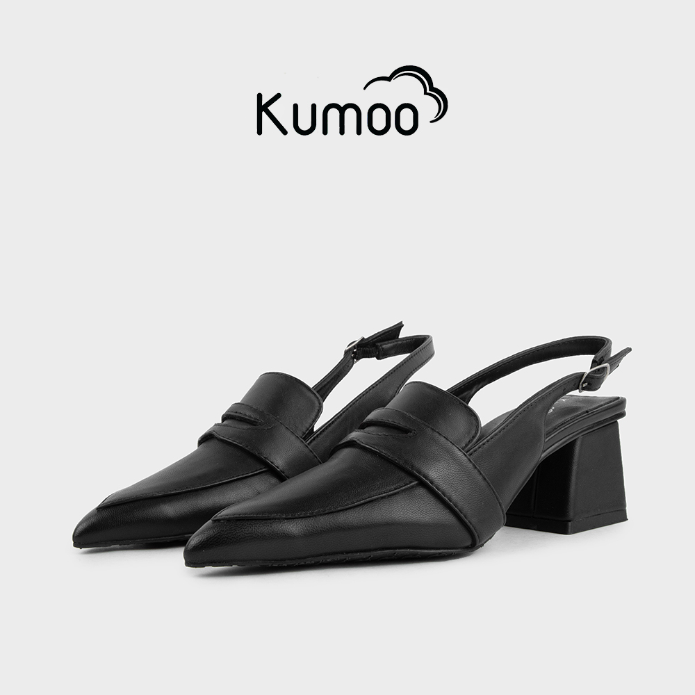 Mô tả Giày Cao Gót Kumoo Kuro Mzu GCG-KUMO-025-A Màu Đen Mũi Nhọn Gót Vuông Phong Cách Công Sở Điển Hình - 1