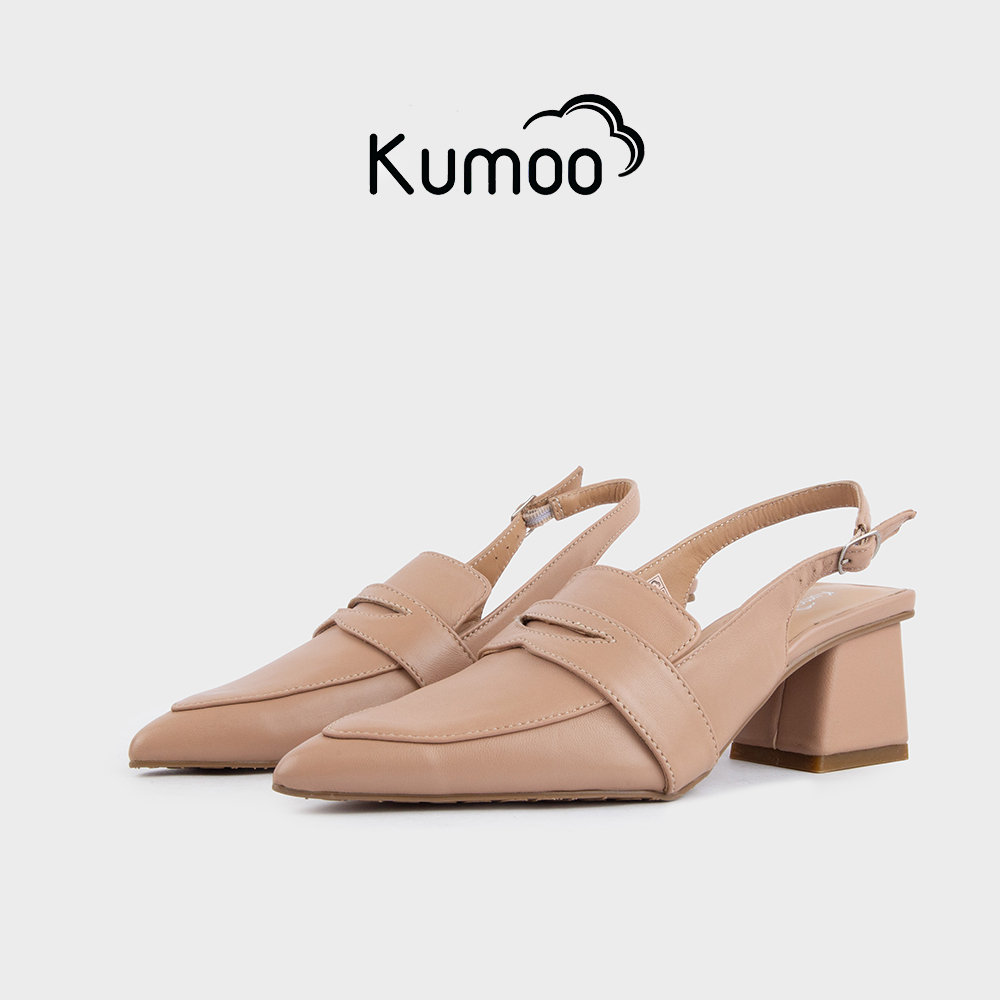 Mô tả Giày Cao Gót Kumoo Kuro Mzu GCG-KUMO-025-B Màu Be Mũi Nhọn Gót Vuông Phong Cách Công Sở Điển Hình - 1