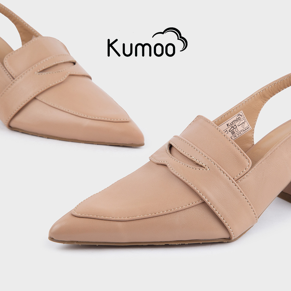 Mô tả Giày Cao Gót Kumoo Kuro Mzu GCG-KUMO-025-B Màu Be Mũi Nhọn Gót Vuông Phong Cách Công Sở Điển Hình - 3