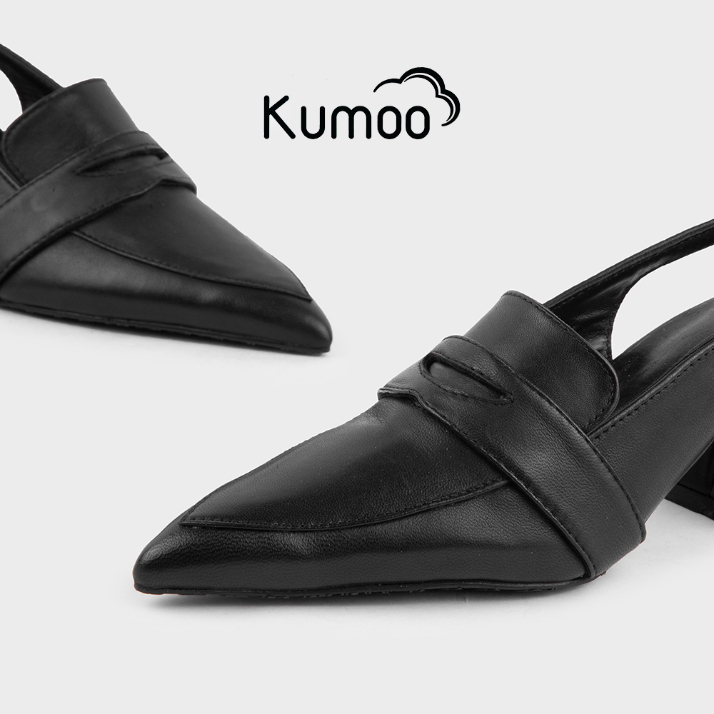 Mô tả Giày Cao Gót Kumoo Kuro Mzu GCG-KUMO-025-A Màu Đen Mũi Nhọn Gót Vuông Phong Cách Công Sở Điển Hình - 3