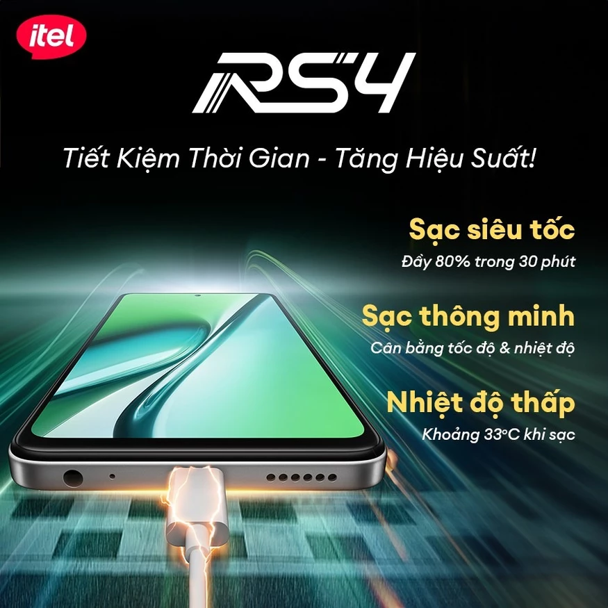 Mô tả Điện Thoại Itel RS4 12/256GB | NFC | 5000 mAH | 120Hz | Sạc Nhánh & Nhanh 45W| BH 12T - 1