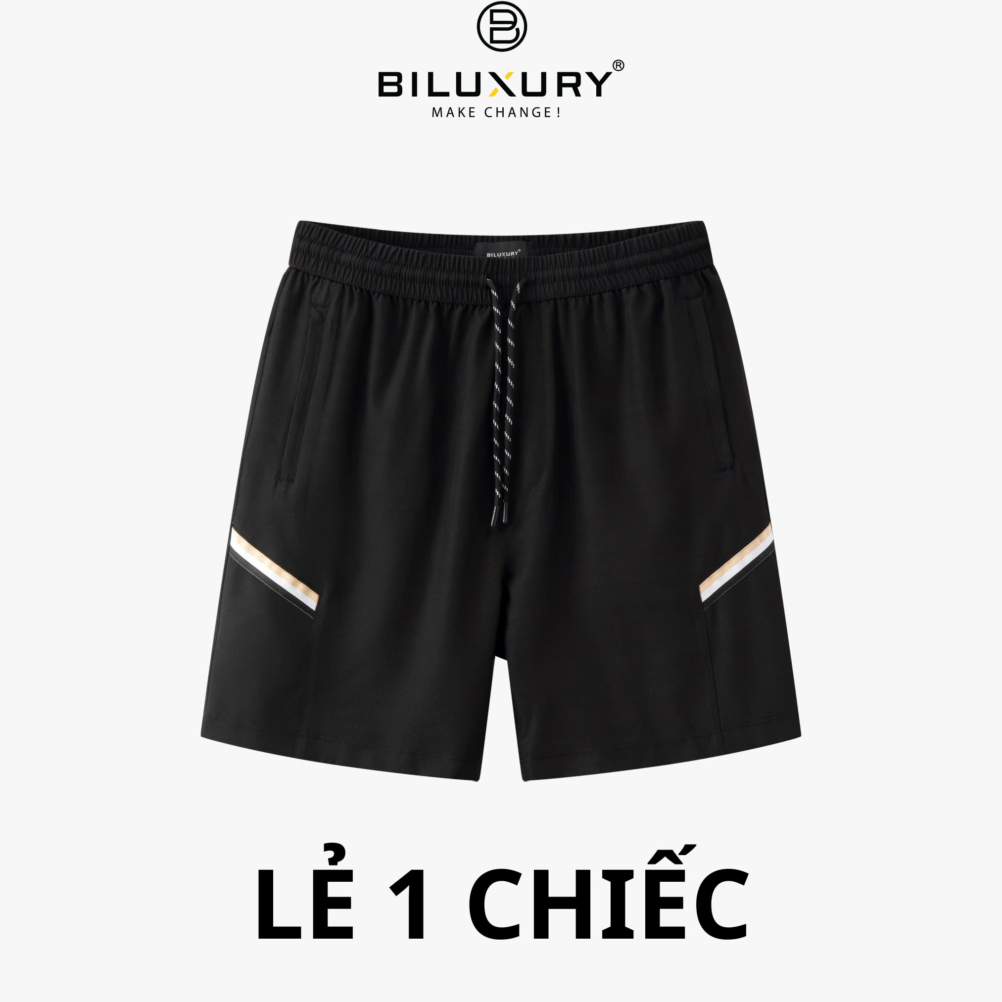 Mô tả Quần Short Gió Thể Thao 9QDGT506 Biluxury, Quần Đùi Chất Liệu Thoáng Mát Không Nhăn Nhàu - 1