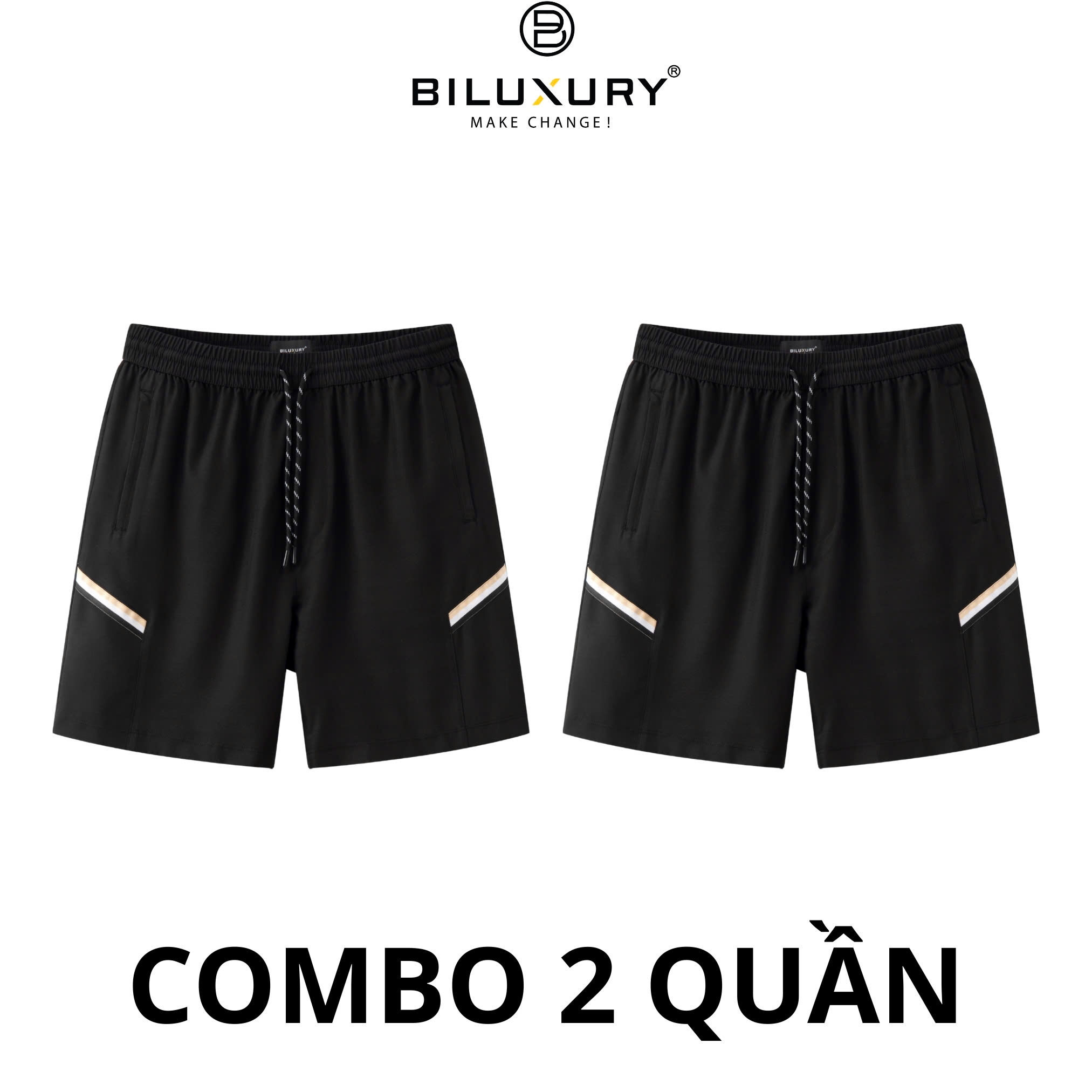 Mô tả Quần Short Gió Thể Thao 9QDGT506 Biluxury, Quần Đùi Chất Liệu Thoáng Mát Không Nhăn Nhàu - 2