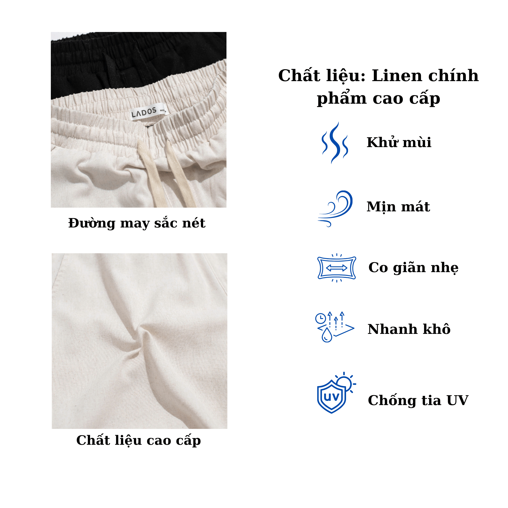 Mô tả Quần Dài ống suông Linnen lưng chun Nam LADOS-4177 Phù hợp đi biển, đi chơi, trẻ trung dễ phối đồ - 4