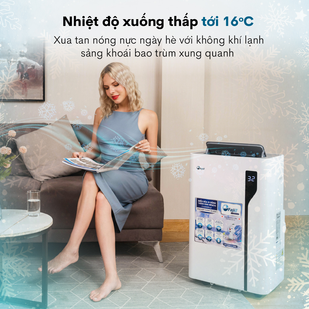 Mô tả Máy điều hòa di động thông minh FujiE MPAC14 công suất 14000BTU Bảng điều khiển điện tử cảm ứng - 10