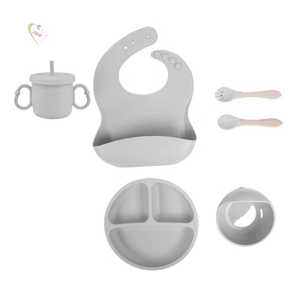 Mô tả Bộ ăn dặm cho bé Silicon Thực Phẩm,Combo Khay,Bát ,Yếm,Thìa,Cốc ăn dặm cho bé ăn dặm 6 tháng  đến 3T - 10