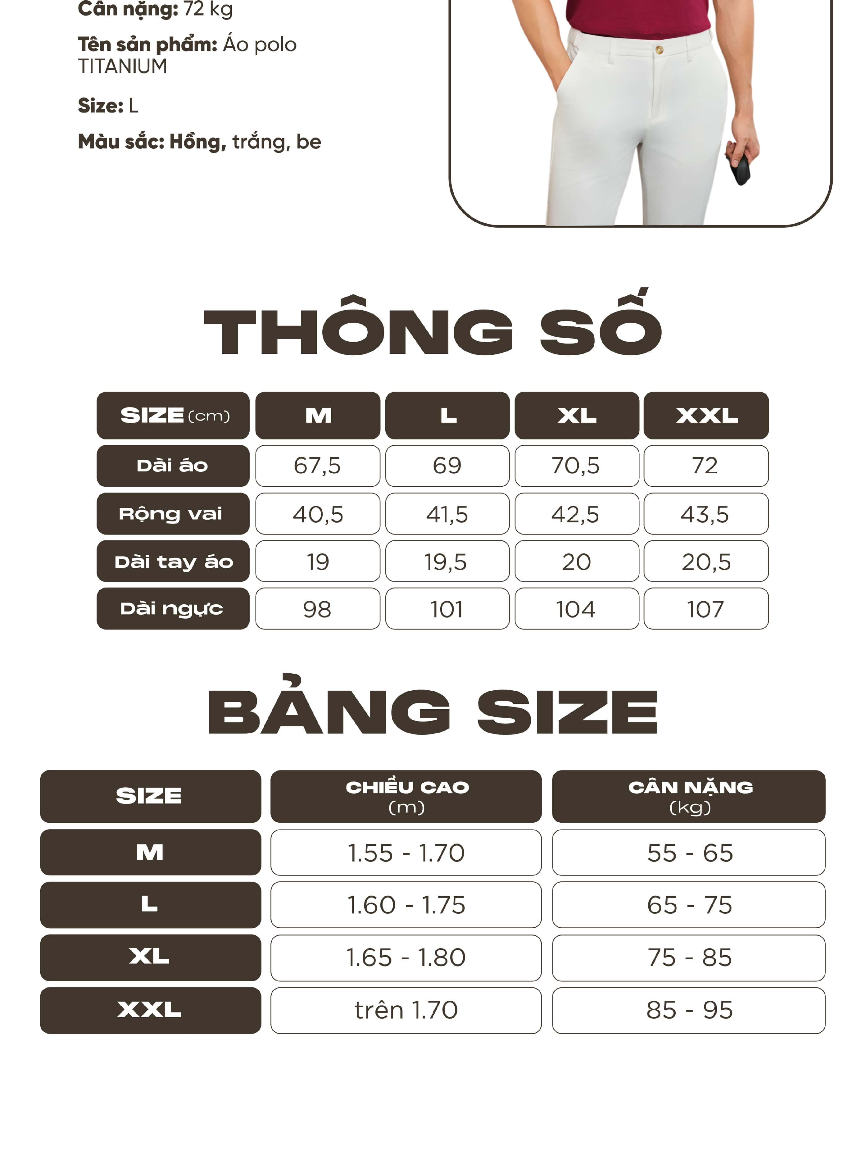 Mô tả Áo polo nam TITANIUM vải cotton pique 4.0 mềm mịn, co dãn tốt, thoáng mát, sang trọng - HUSSIO - 8