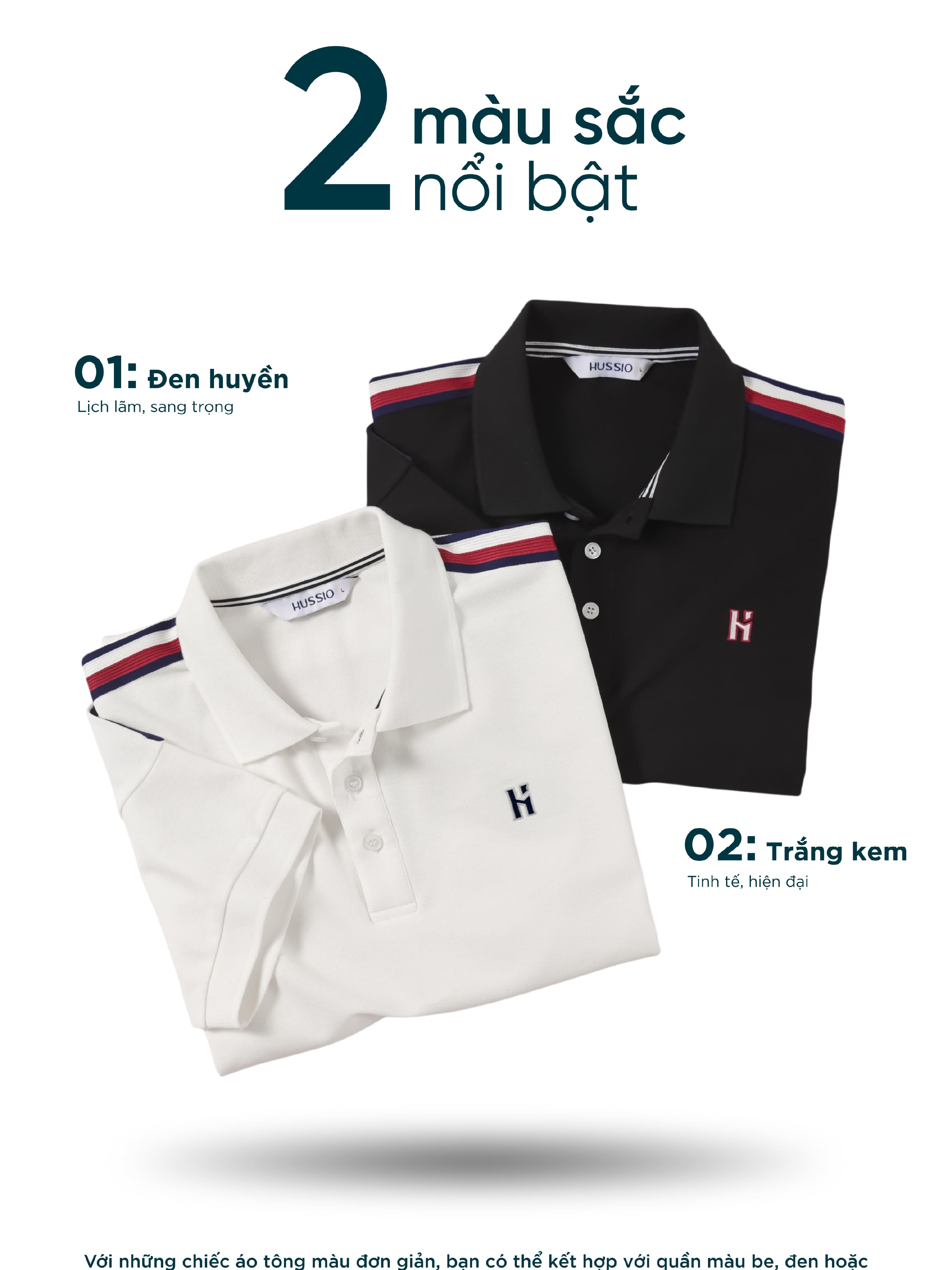 Mô tả Áo polo nam STRONGHOLD vải cotton pique 4.0 mềm mịn, co dãn tốt, thoáng mát ,sang trọng - HUSSIO - 3