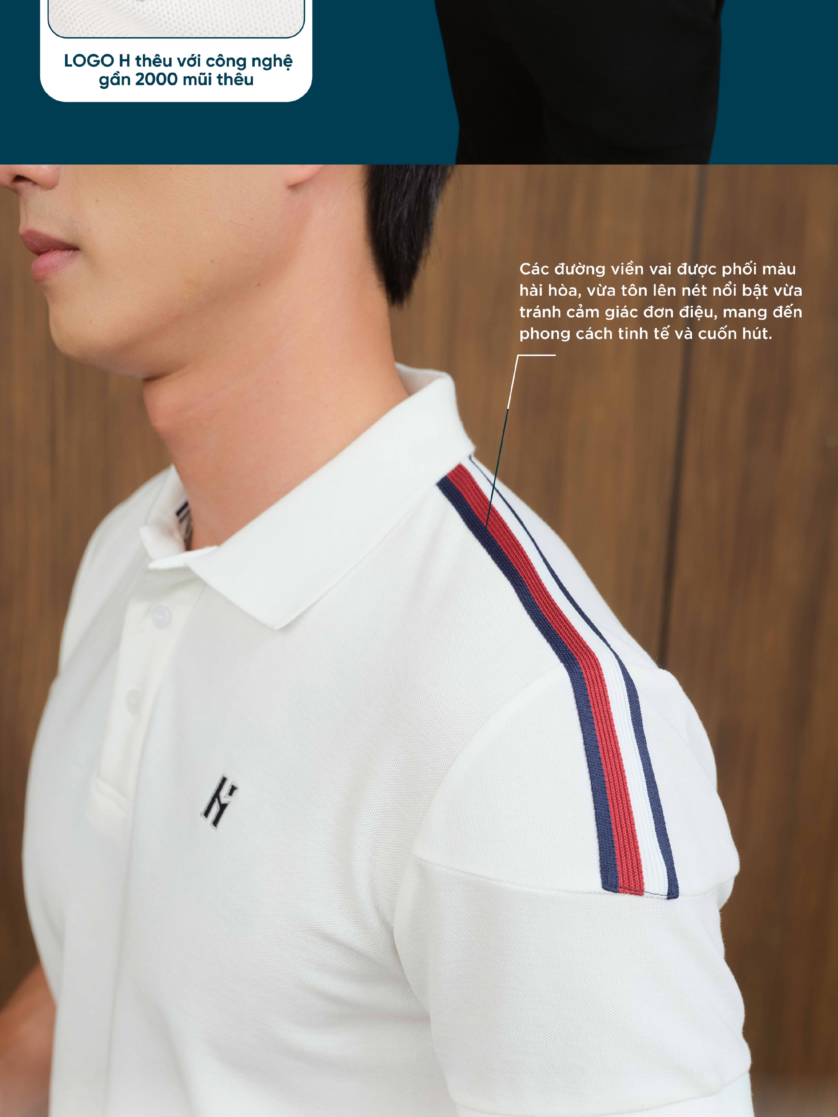 Mô tả Áo polo nam STRONGHOLD vải cotton pique 4.0 mềm mịn, co dãn tốt, thoáng mát ,sang trọng - HUSSIO - 5