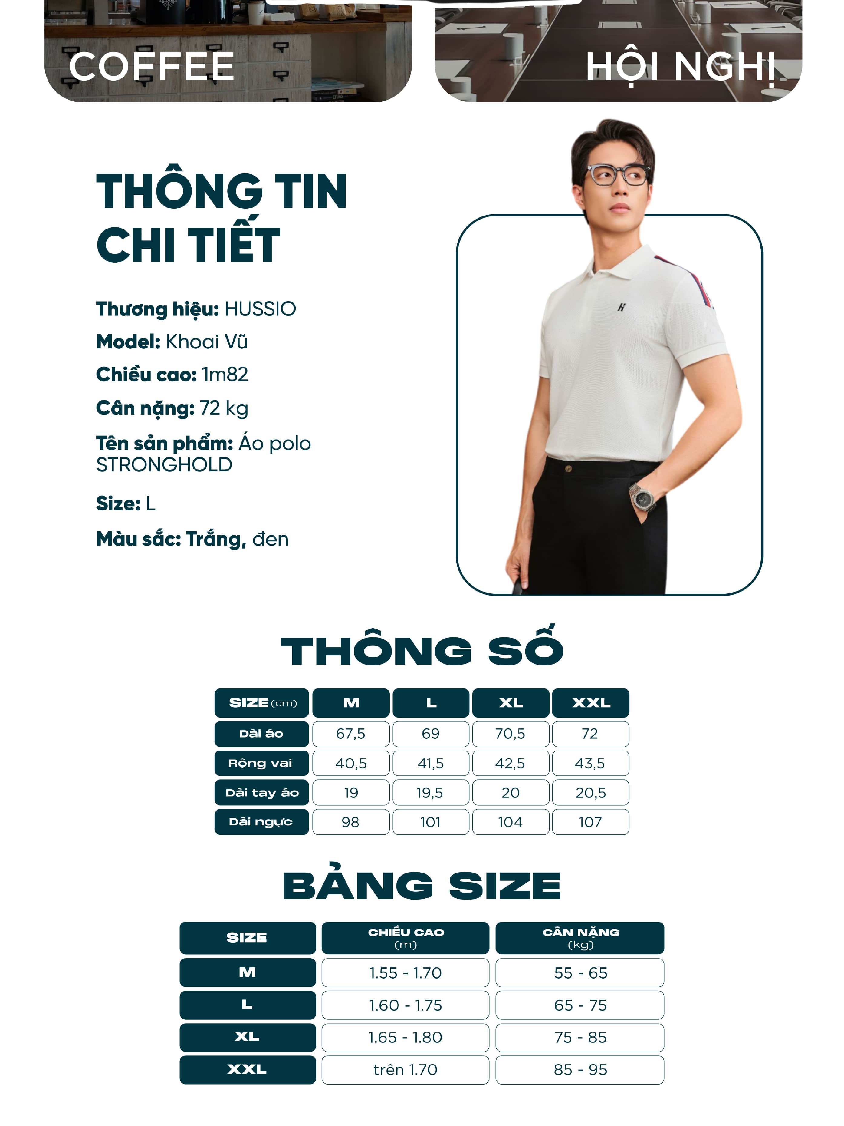 Mô tả Áo polo nam STRONGHOLD vải cotton pique 4.0 mềm mịn, co dãn tốt, thoáng mát ,sang trọng - HUSSIO - 8