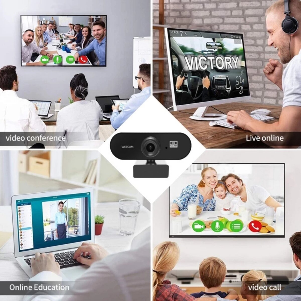 Webcam pc 2k 4k livestream máy tính, camera laptop pc có mic cao cấp ...