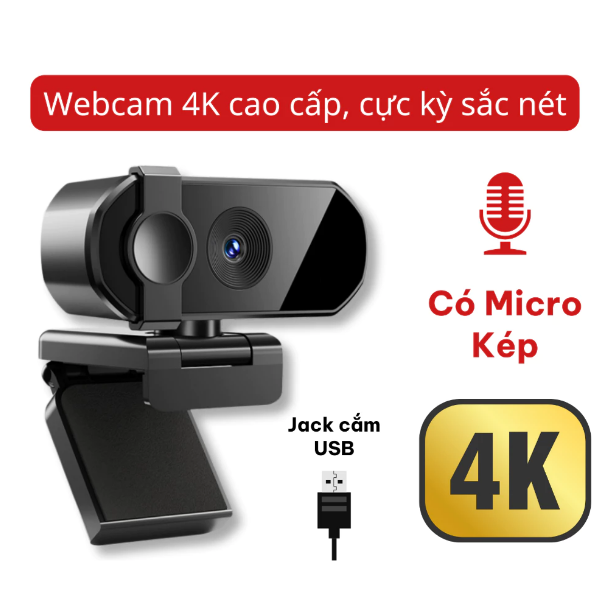Webcam pc 2k 4k livestream máy tính, camera laptop pc có mic cao cấp ...