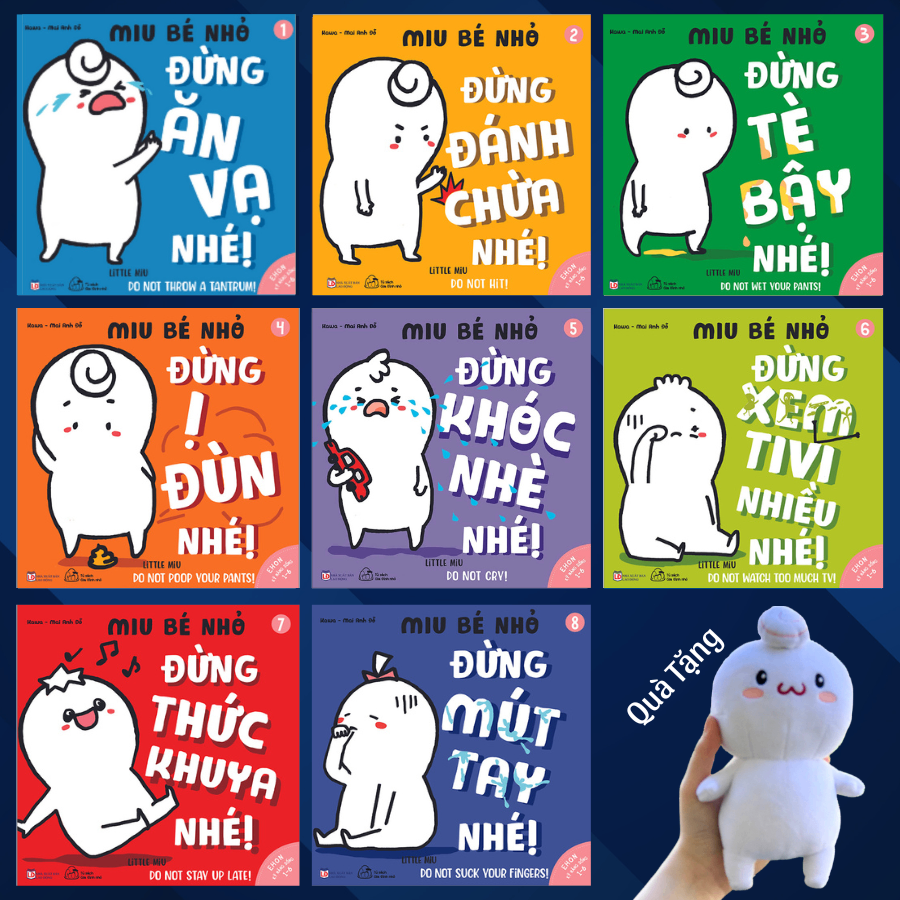 Mô tả Sách Ehon Miu Bé Nhỏ - Phần 1 - Tặng Miu nhồi bông xinh xắn - Song Ngữ Anh - Việt (1-6 tuổi) - 1