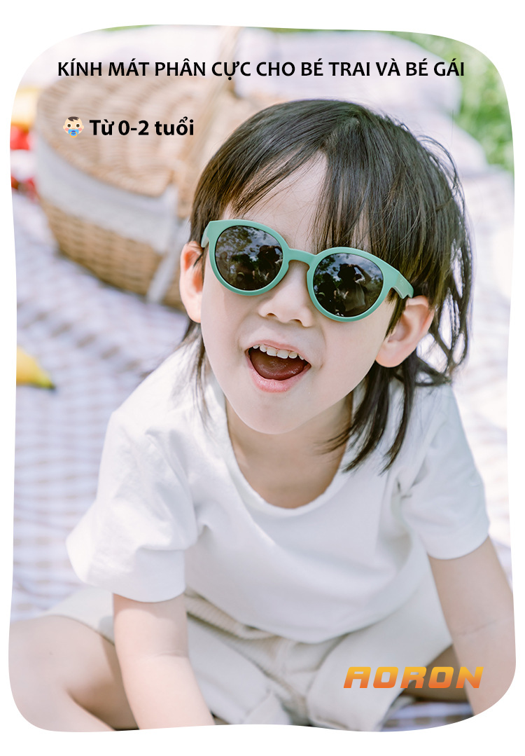 Mô tả Kính Mát Cho Bé Tròng Phân Cực Chống UV400 Gọng Tròn Dẻo Silicone Cao Cấp Thời Trang Bé Trai Bé Gái Từ 0-3 Tuổi AK139 - 1