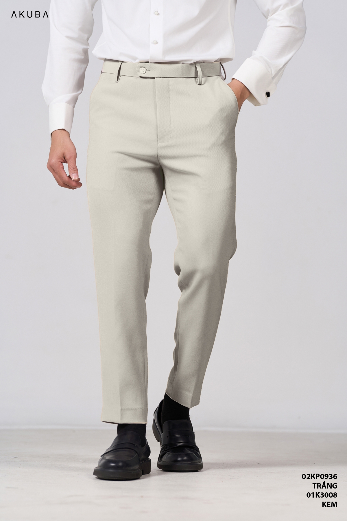 Mô tả Quần Tây Nam Công Sở Hàn Quốc AKUBA Cao Cấp Slimfit Dáng Suông Cotton Dày Dặn Đi Học | 01K3008 - 7