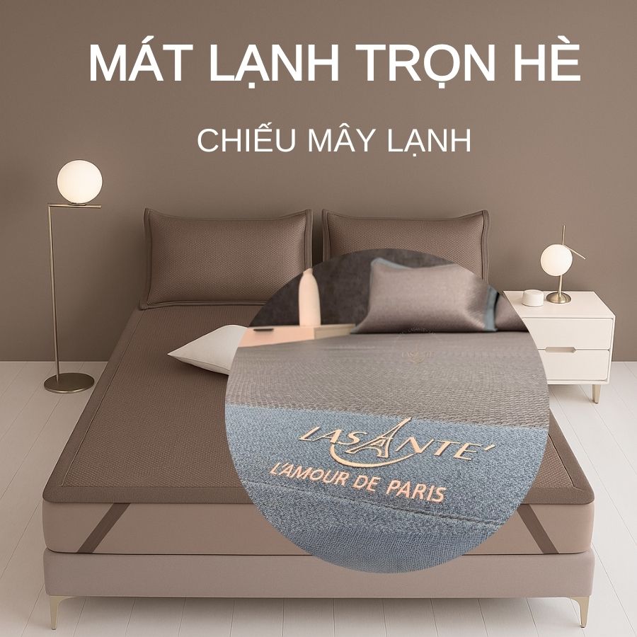 Mô tả Chiếu Mây Điều Hòa Băng Lạnh Chính Hãng Lasante Chun Bọc Đệm , 4 Lớp Mát, Thông Thoáng Cho Mùa Hè - 1