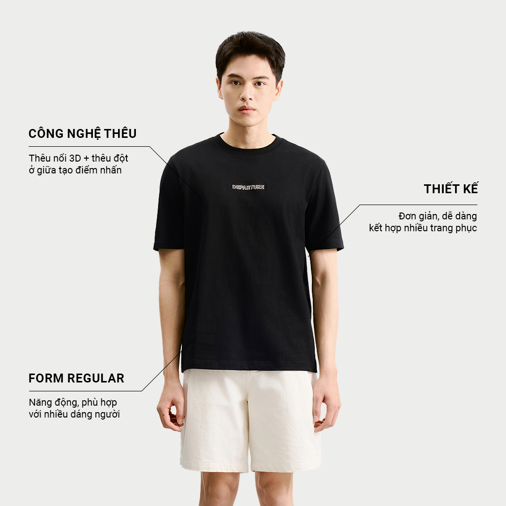 Mô tả Áo Phông Nam KRIK Form Regular Chất Liệu Cotton Mềm Mại Thêu Nổi 3D Tinh Tế Dễ Phối Đồ AP1357 - 1
