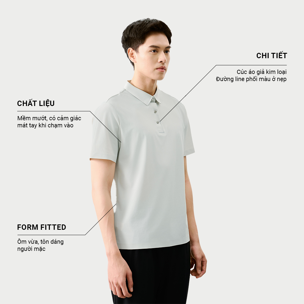 Mô tả Áo Polo Nam KRIK Form Fitted Chất Liệu Cao Thiết Kế Cúc Áo Giả Kim Sang Trọng Lịch Lãm PL2206 - 1