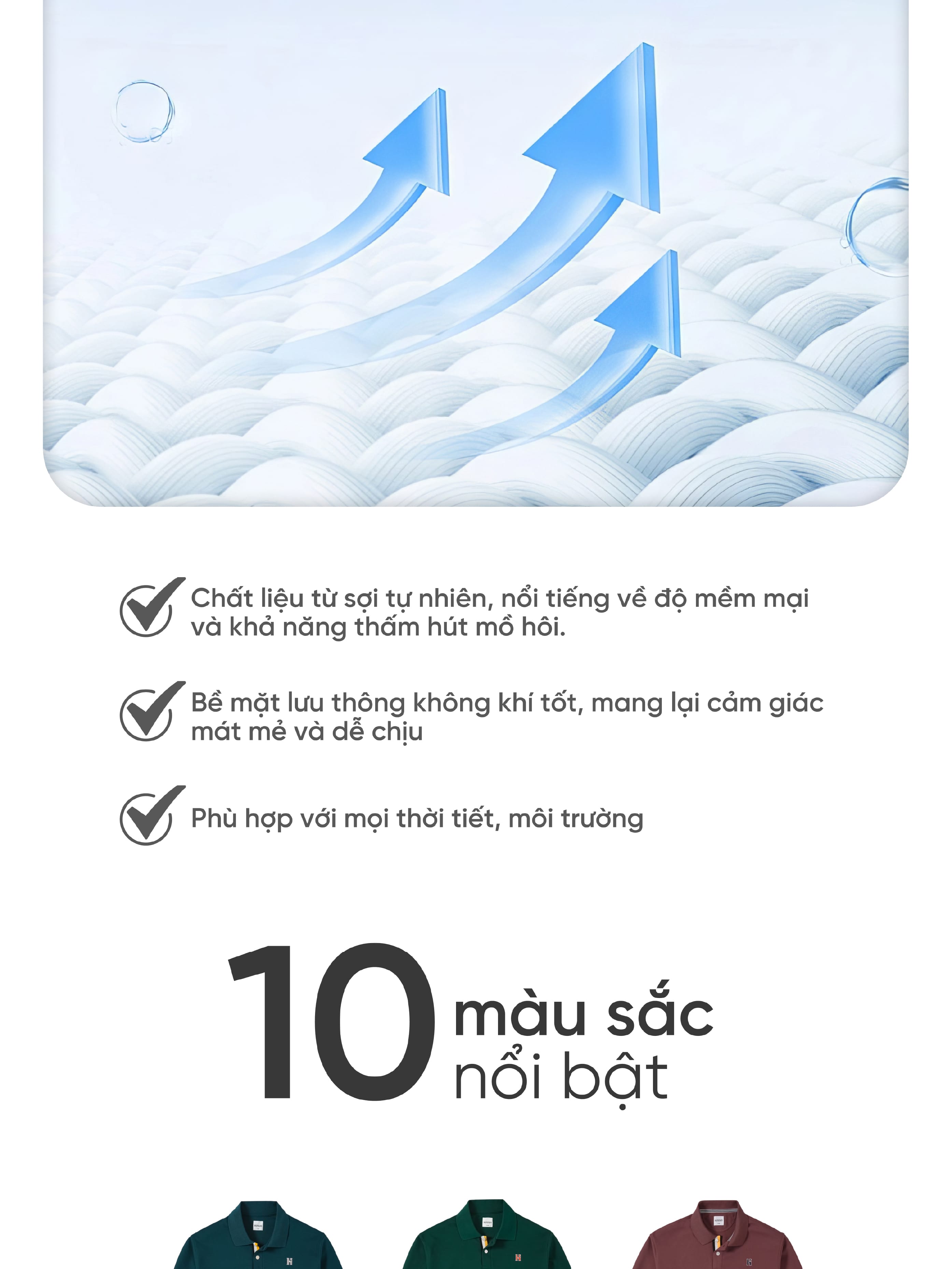 Mô tả Áo polo nam DOMINUS vải cotton pique 4.0 mềm mịn, co dãn tốt, thoáng mát, đứng form - HUSSIO - 3