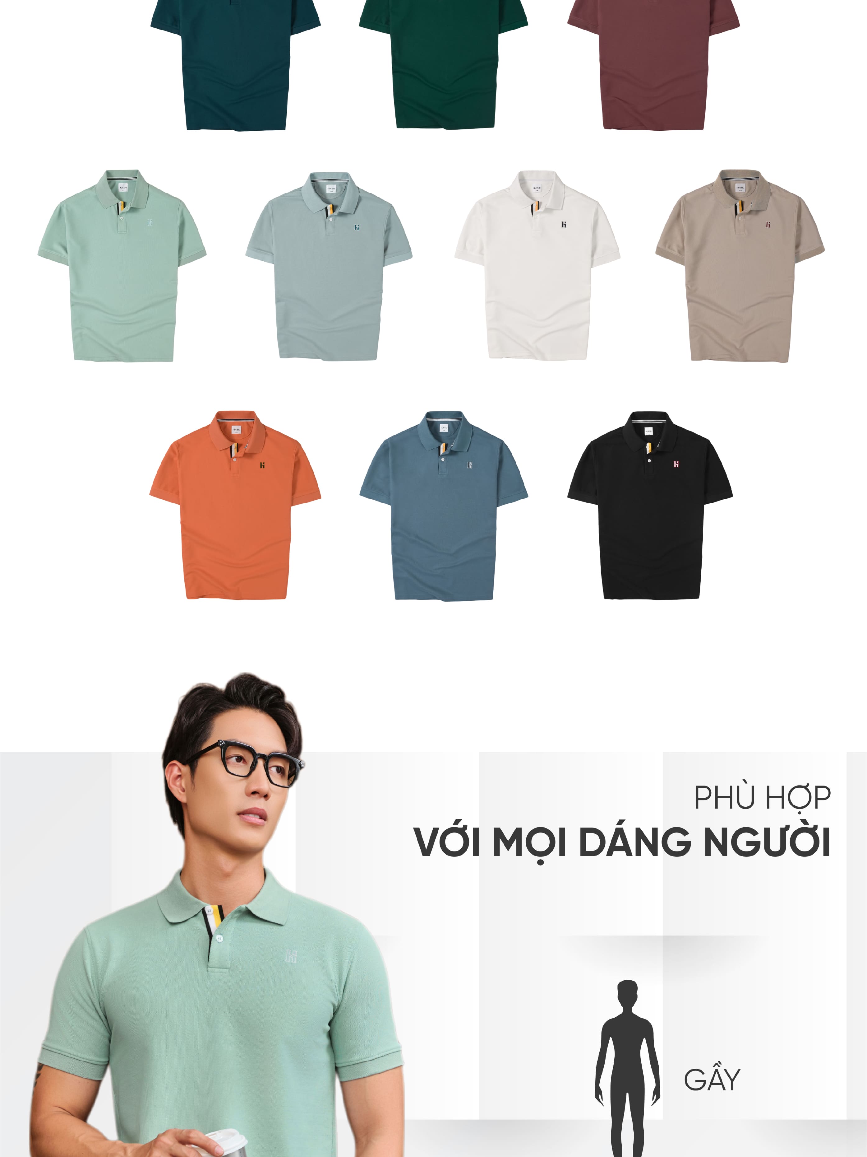 Mô tả Áo polo nam DOMINUS vải cotton pique 4.0 mềm mịn, co dãn tốt, thoáng mát, đứng form - HUSSIO - 4