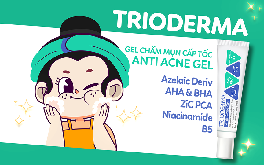 Mô tả Kem giảm mụn Trioderma ngăn ngừa mụn, hỗ trợ đẩy mụn ẩn và làm dịu da tuýp 15g - 1