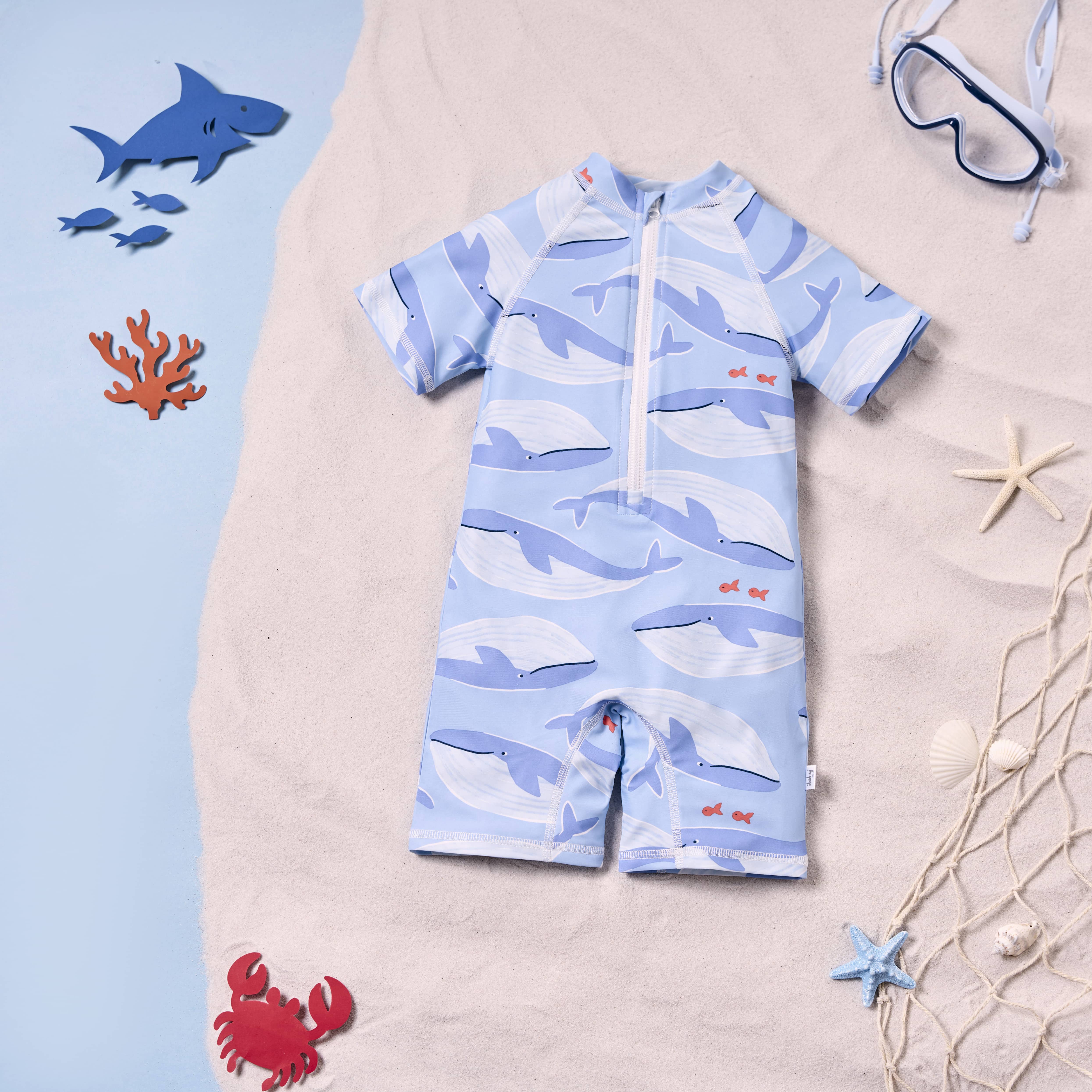 Mô tả Đồ bơi bé trai ILABY đồ bơi chất liệu thun lạnh chống thấm nước, chống tia UV size đại từ 9-38kg [3478] - 1