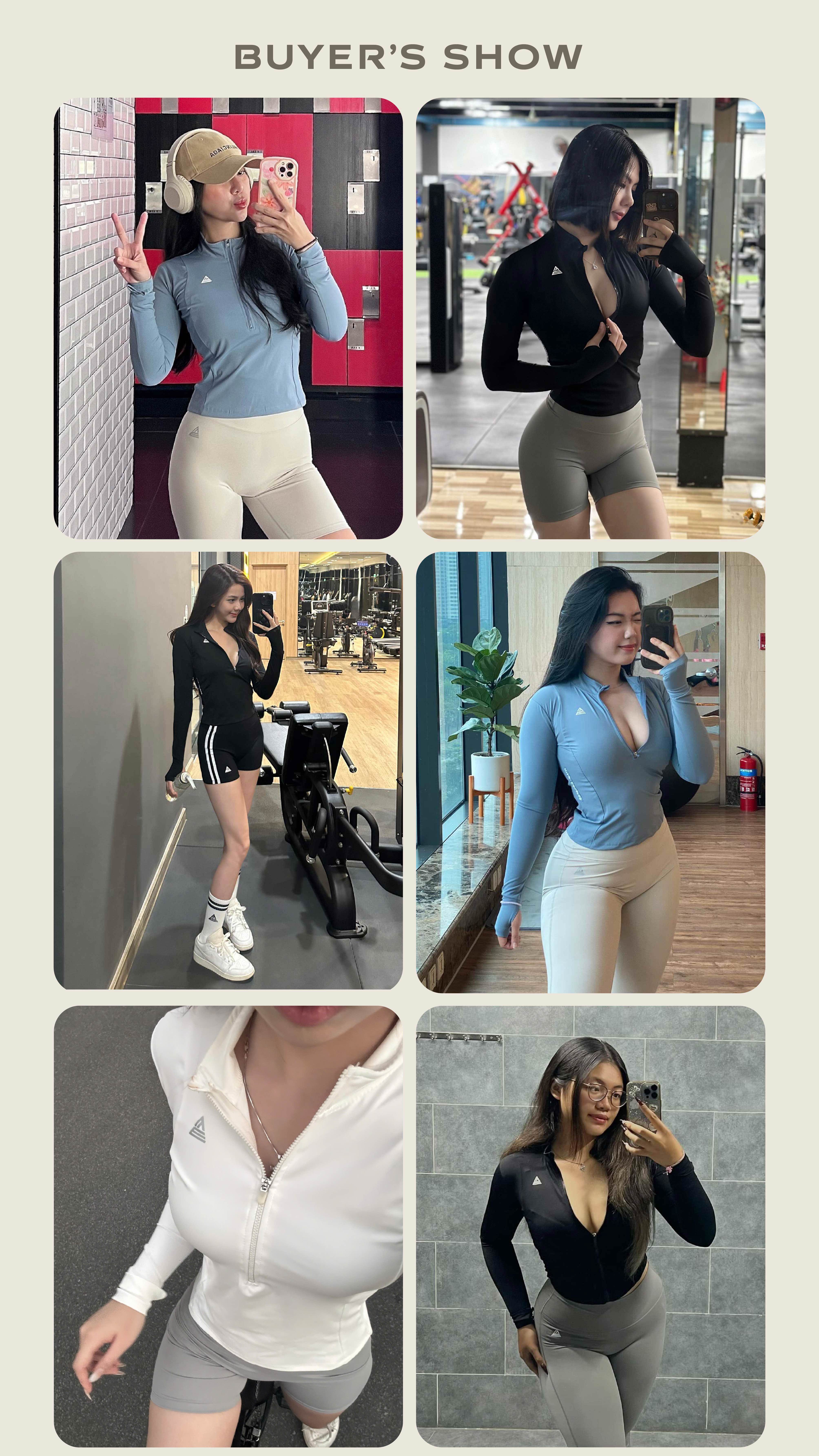 Mô tả Áo tập gym yoga Fitme Cover23 halfzip dài tay chơi pickleball, tennis chống tia UV SPF 50+ thoải mái form ôm body AKHZC - 7