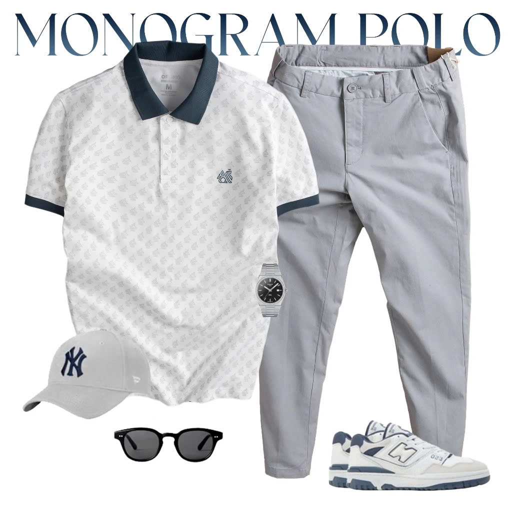 Mô tả Áo polo nam TORANO MONOGRAM POLO in tràn họa tiết, chất thoáng khí, thoải mái, thanh lịch, sang trọng GSTP051 - 1