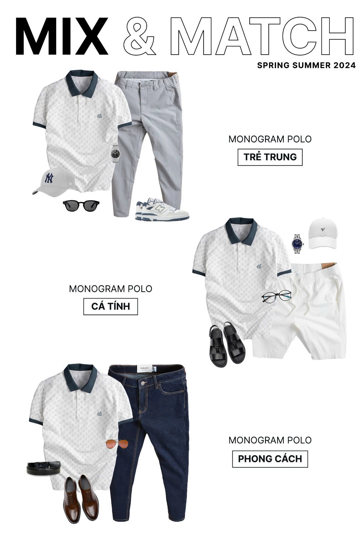 Mô tả Áo polo nam TORANO MONOGRAM POLO in tràn họa tiết, chất thoáng khí, thoải mái, thanh lịch, sang trọng GSTP051 - 4