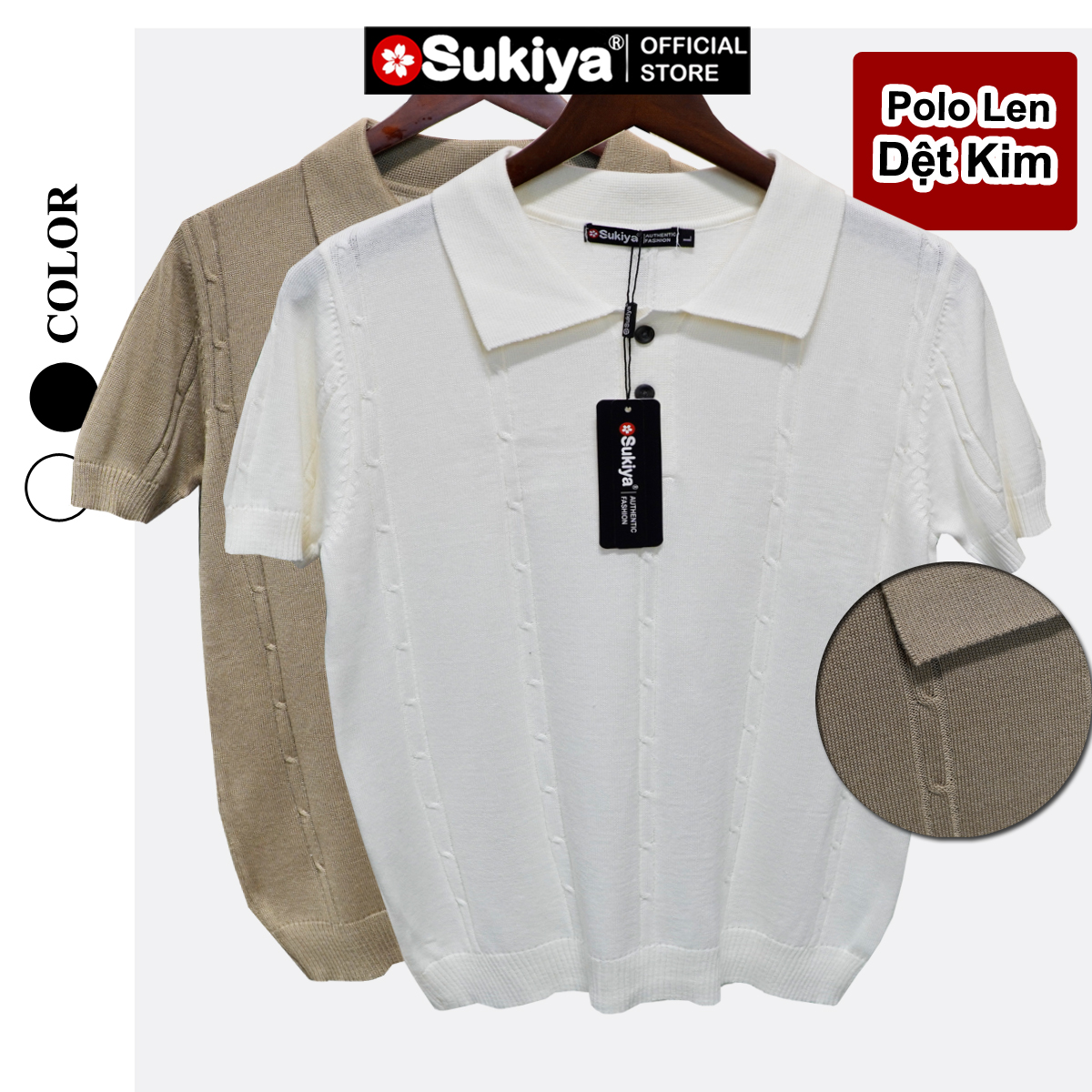 Mô tả Áo Polo Nam SUKIYA Dệt Len Cao Cấp _ Polo Dệt Kim Họa tiết Thừng AL100 - 6