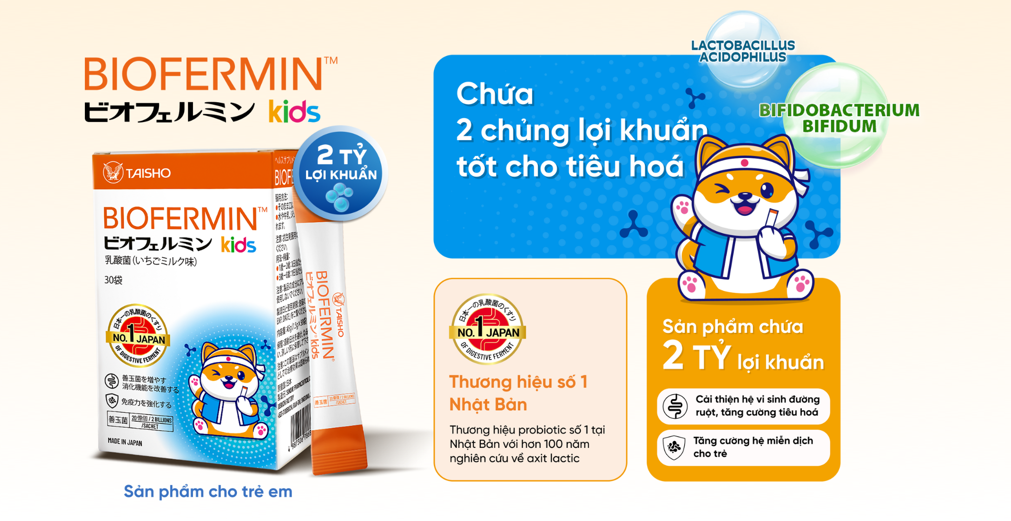 [MUA CÓ QUÀ]Men Vi sinh Biofermin Kids cân bằng hệ vi sinh, giúp giảm ...