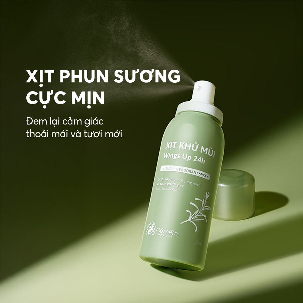 Mô tả Xịt Khử Mùi Wings Up 24h Khử Mùi Hôi Nách Hôi Chân Giảm Tiết Mồ Hôi Và Ngăn Ngừa Vi Khuẩn Gây Mùi Cỏ Mềm 100ml - 1