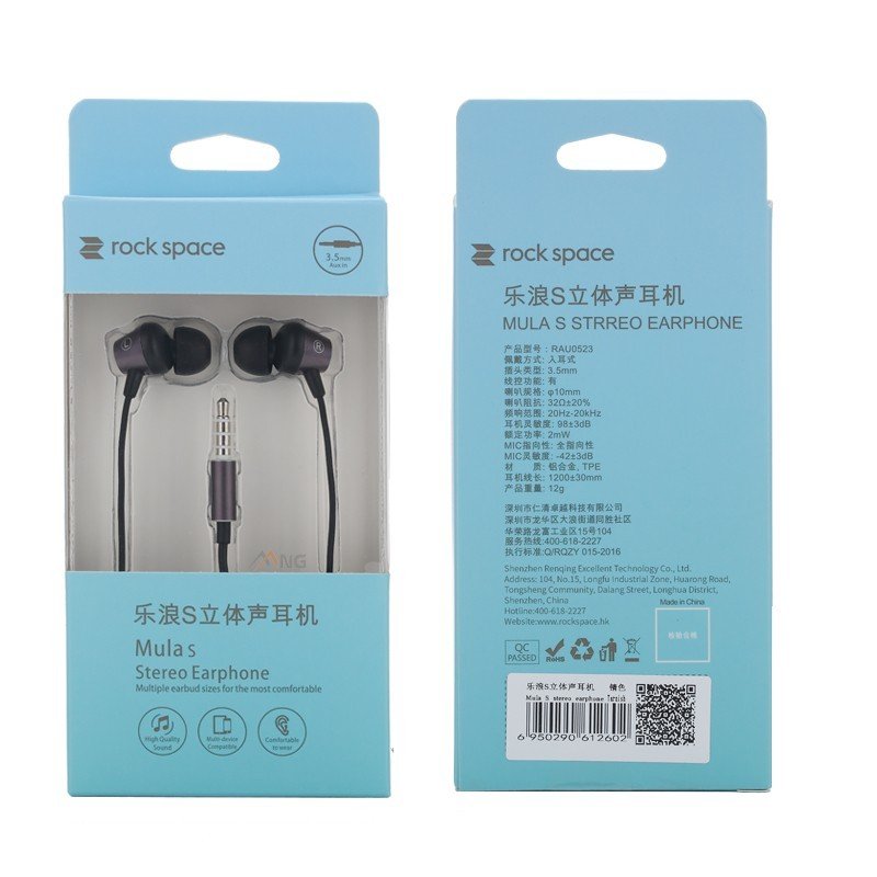 Mô tả Tai Nghe Nhét Tai Có Dây Rockspace Mula S jack cắm 3.5mm có mic nghe nhạc chơi game BH 12 tháng - 4