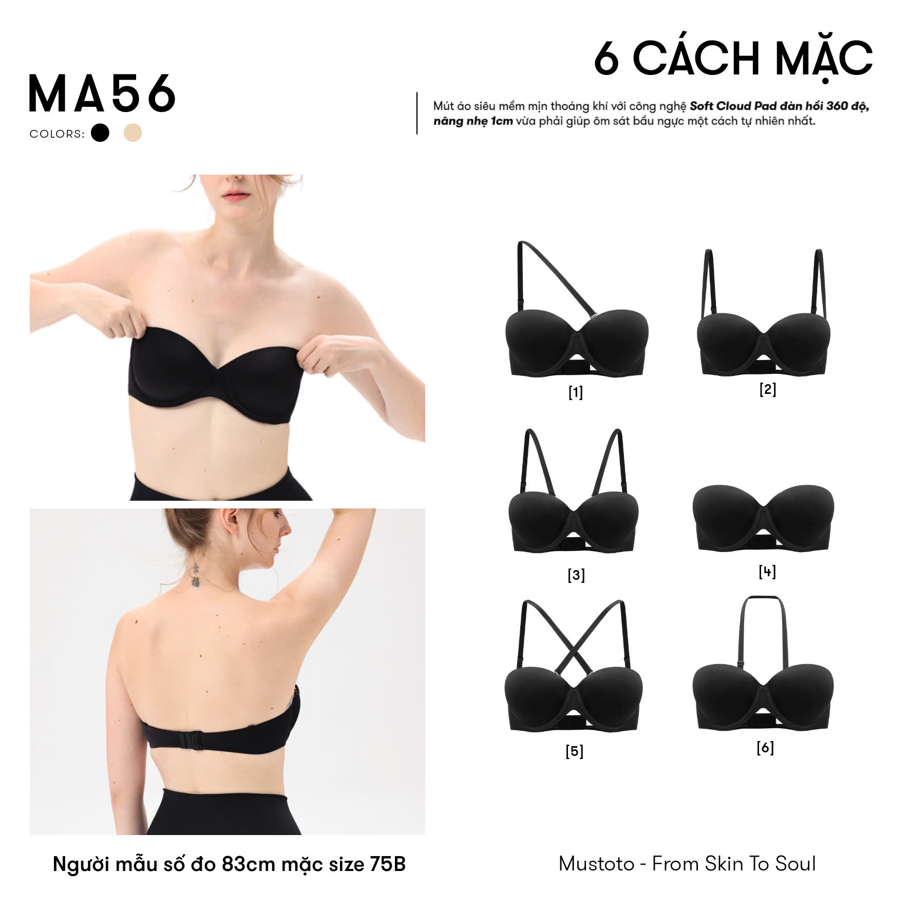 Mô tả BST Áo Quây Không Dây Bra Nữ Mustoto Mút Mỏng (MA27 MA56) - 1