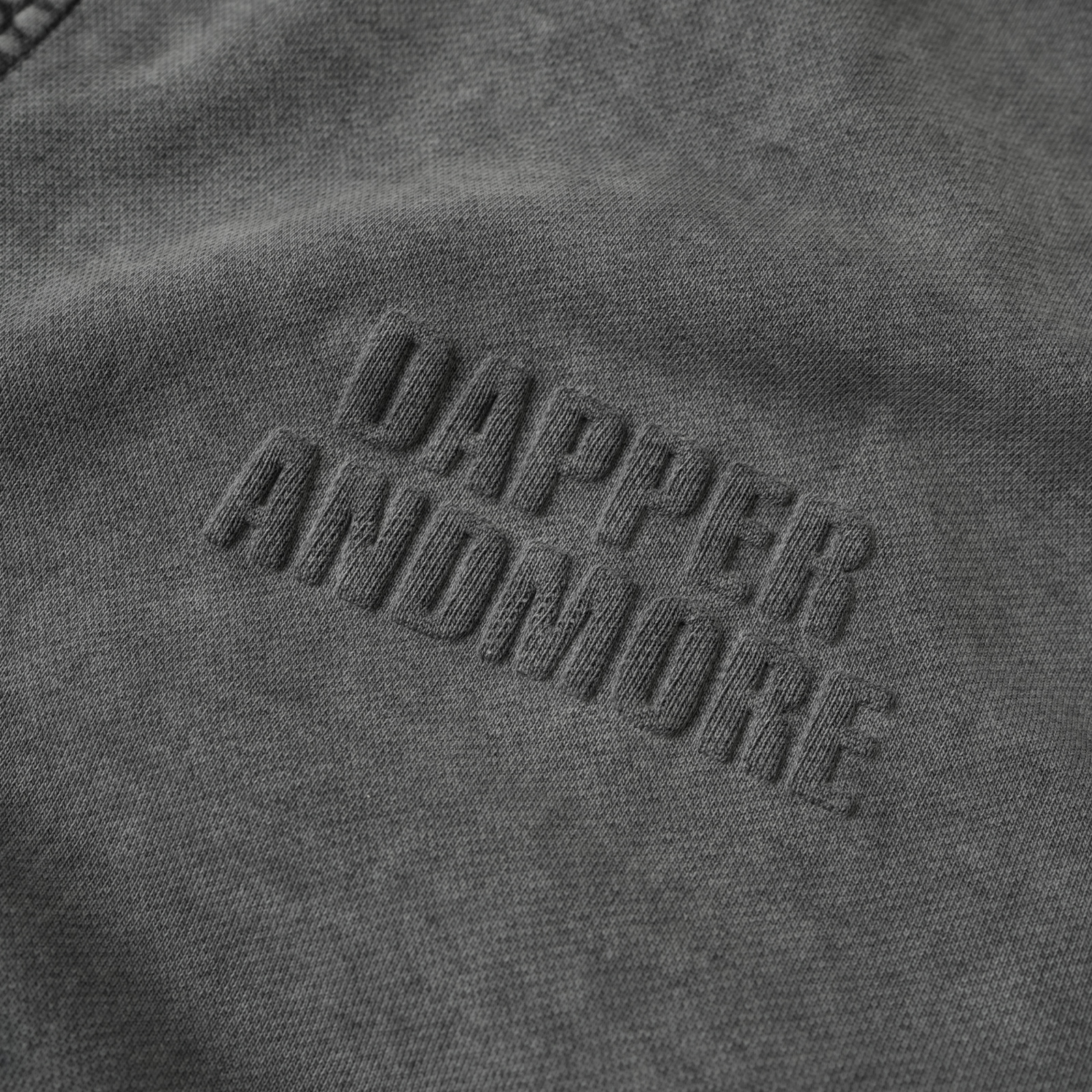 Mô tả Áo Khoác Hoodie DAPPERANDMORE Garment-Dyed Hoodie With Zipper In Nổi Logo 450GSM - Dark Grey - 1