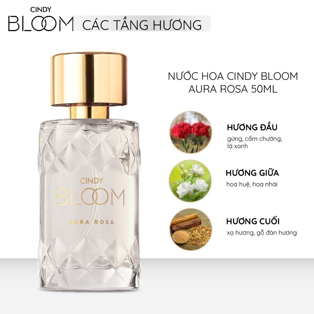 Mô tả Nước hoa nữ Cindy Bloom Aura Rosa Hương Kiêu Sa Sang Trọng 50ml - 2