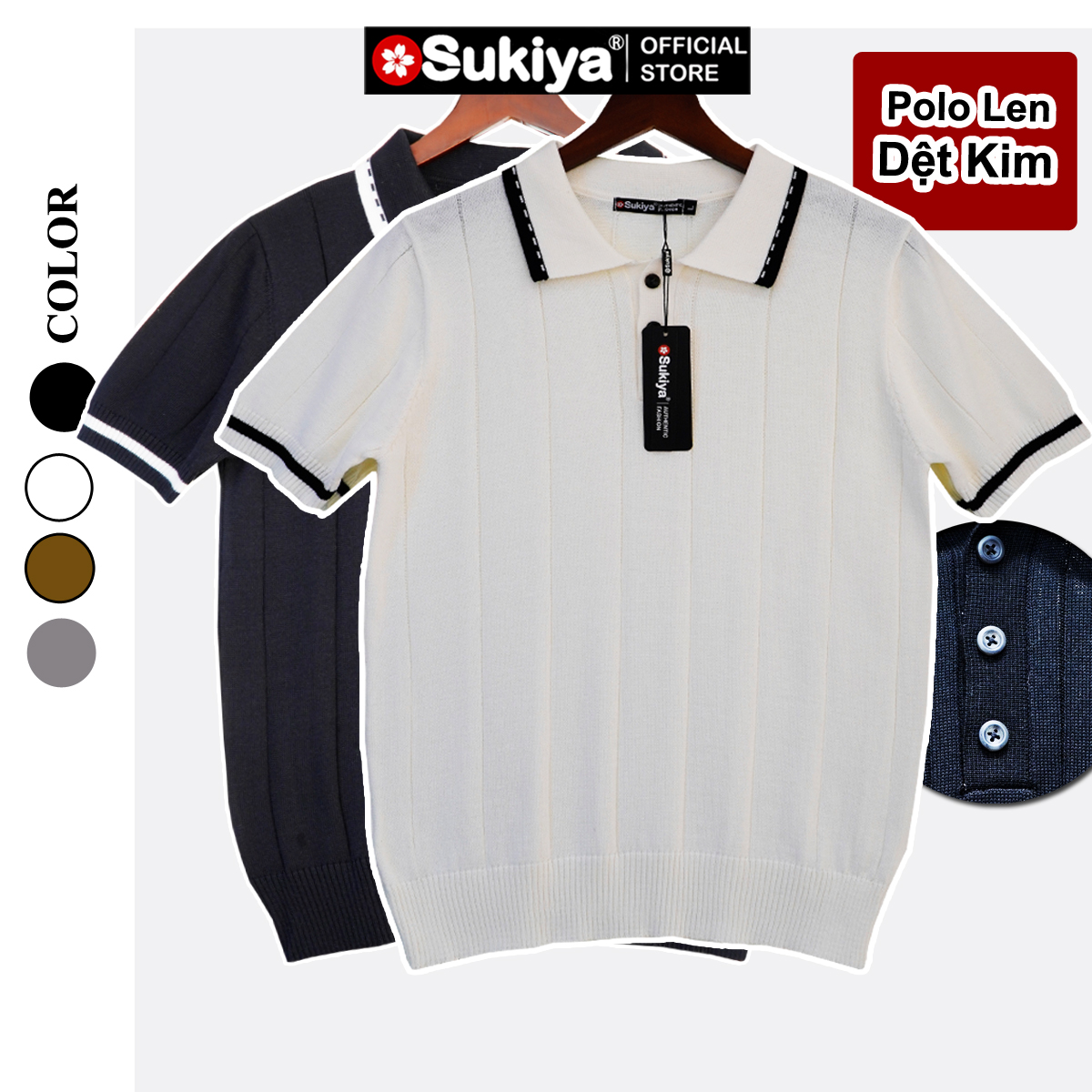 Mô tả Áo Polo Nam SUKIYA Kẻ Cổ Áo Polo Len Dệt Kim Chất Liệu Sợi Mát Mẻ Kiểu Dáng Thanh Lịch AL105 - 8