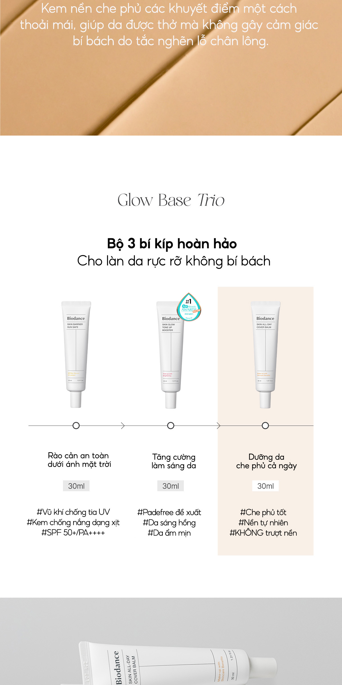Mô tả BIODANCE Kem BB Che Phủ Lỗ Chân Lông Cho Lớp Nền Đều Màu Skin All-Day Cover Balm 30ml - 9
