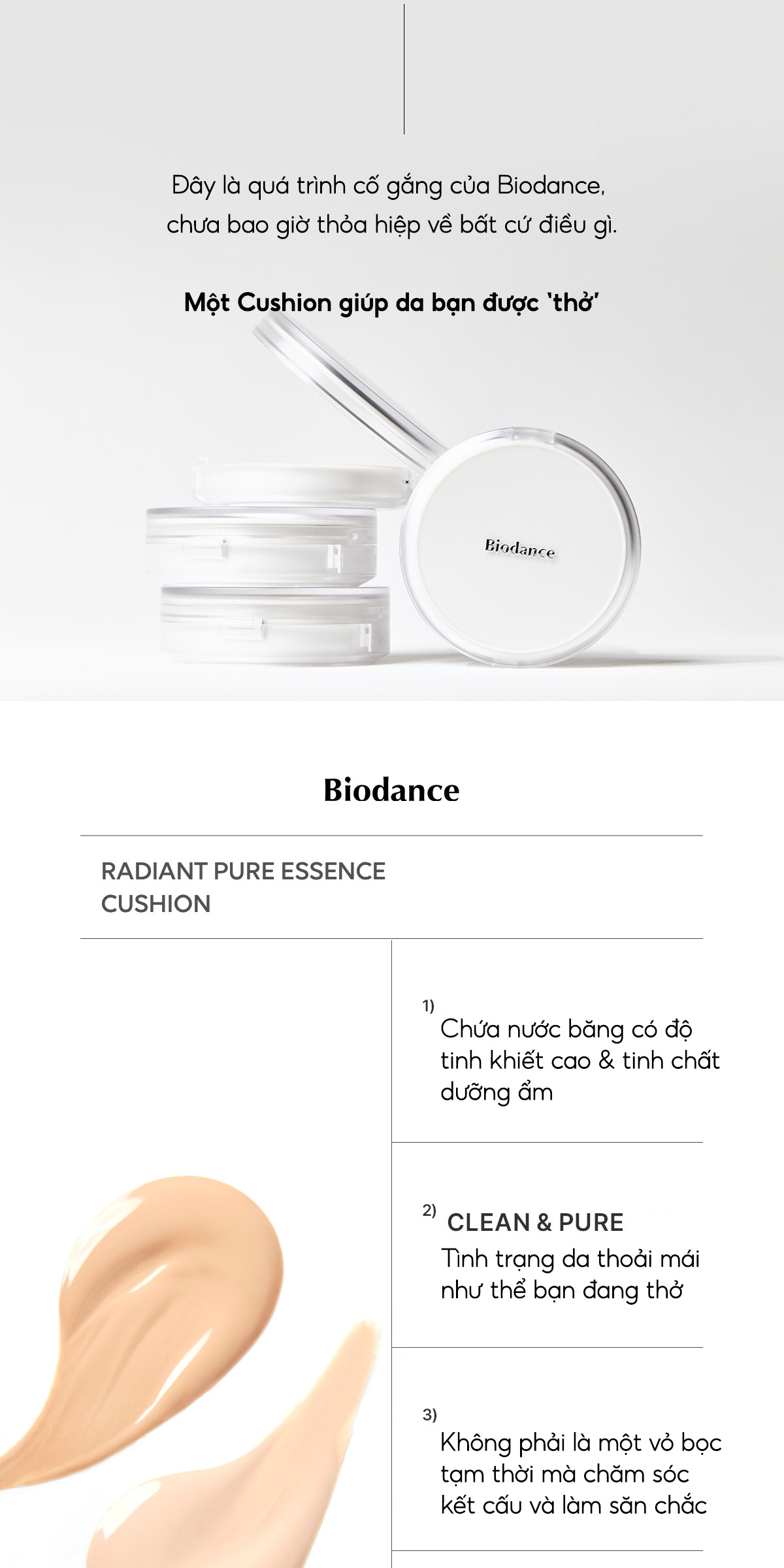 Mô tả BIODANCE Kem Nền Cấp Chống Nắng SPF30/PA++ Dưỡng Da Vitamin Trắng Sáng Radiant Pure Essence Cushion 14g - 3