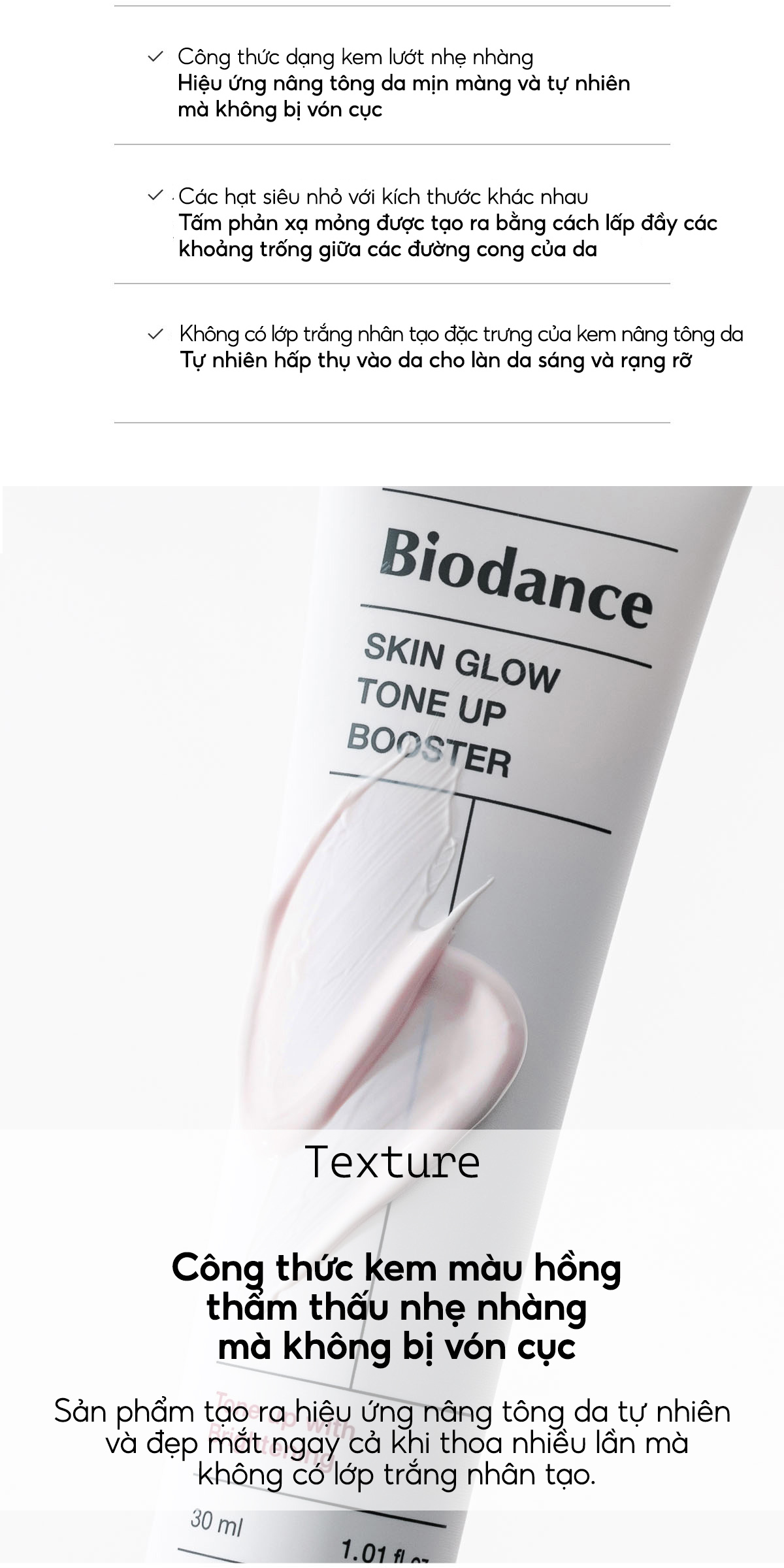 Mô tả BIODANCE Kem Nâng Tone Dưỡng Da Cung Câp Vitamin Giúp Da Trắng Hồng Skin Glow Tone Up Booster 30ml - 7