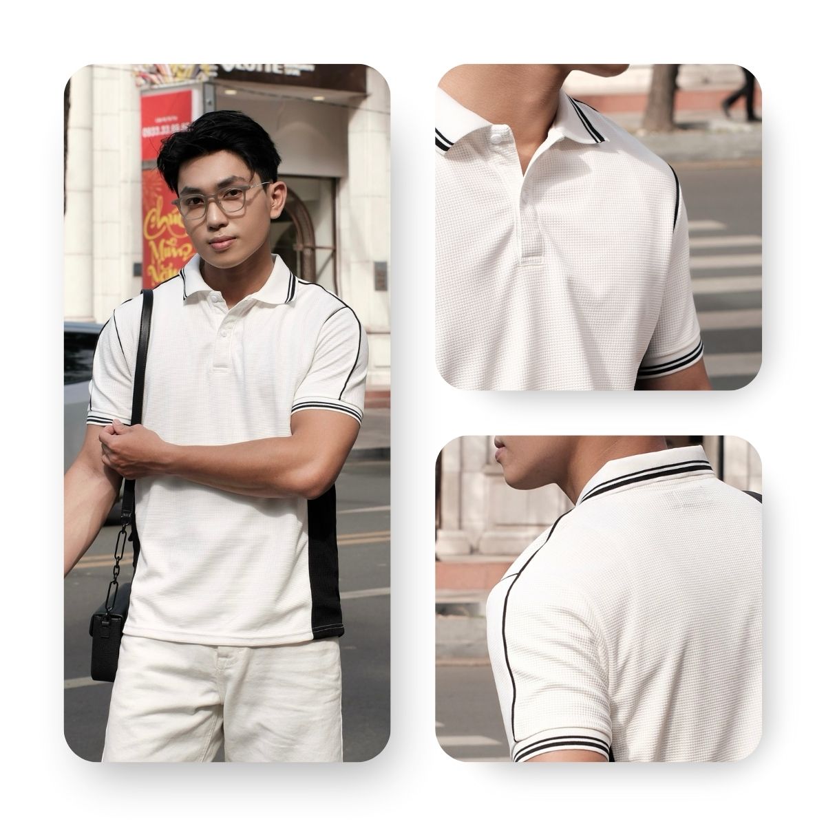 Áo Polo Nam AKUBA 01HE1242 Đen Phối Trắng