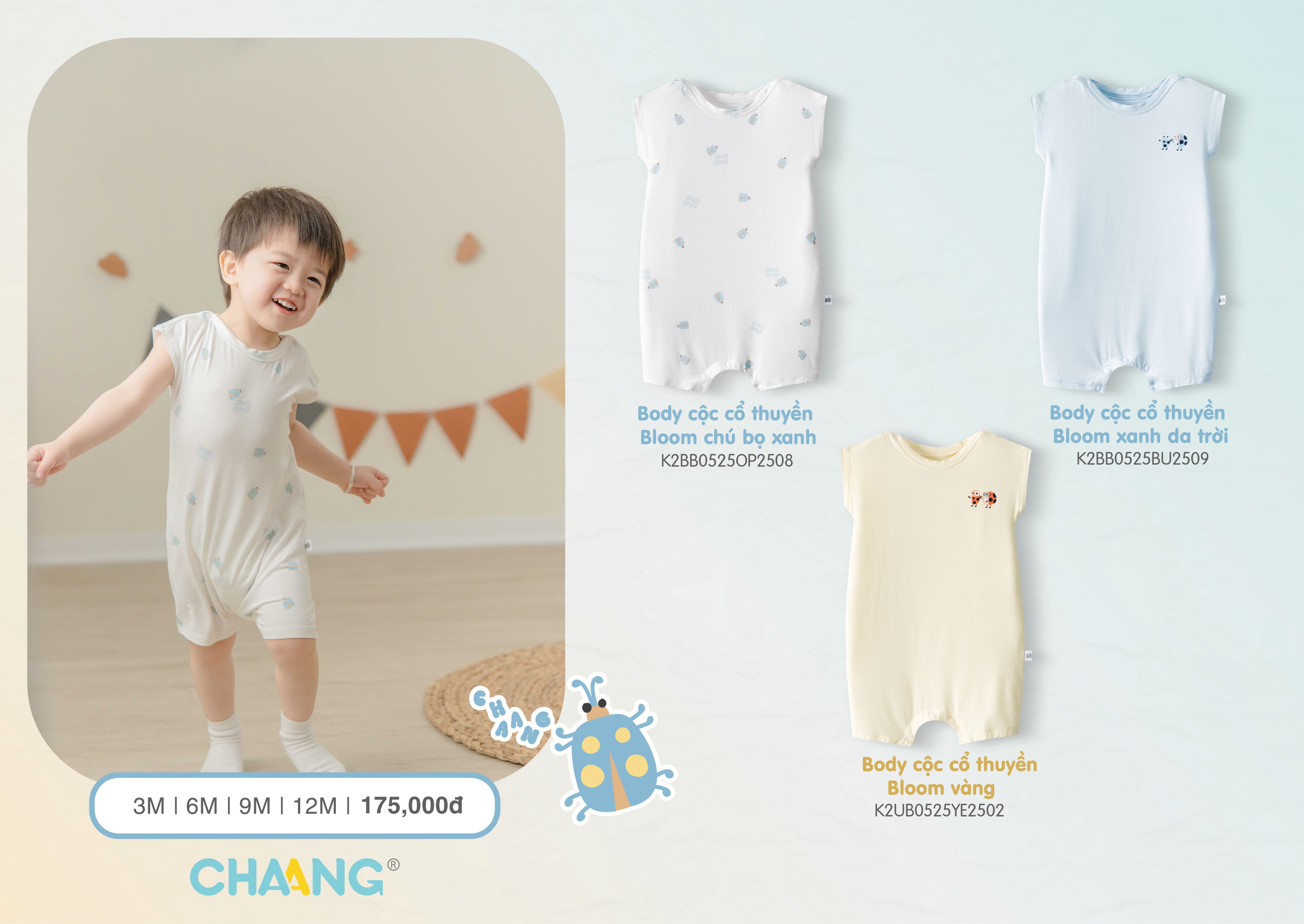 Mô tả Bộ body cộc cúc vai Bloom cho bé gái và bé trai - 2