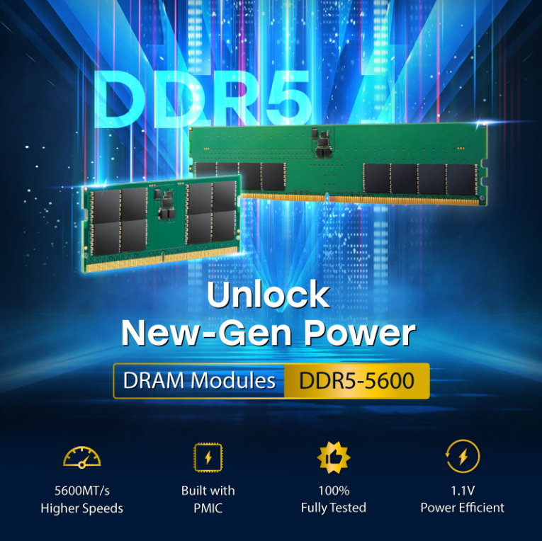 Mô tả Ram Laptop Transcend JM DDR5 5600 SO-DIMM 8GB / 16GB / 24GB / 32GB / 48GB - Bảo hành 3 năm - 1