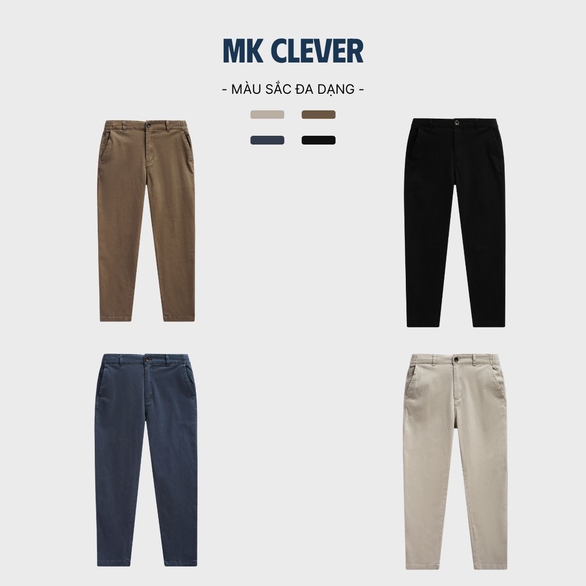 Mô tả Quần kaki nam MK CLEVER slimfit pants, lưng thun, chất vải kaki mềm mịn, ống suông, form đứng dáng - 3